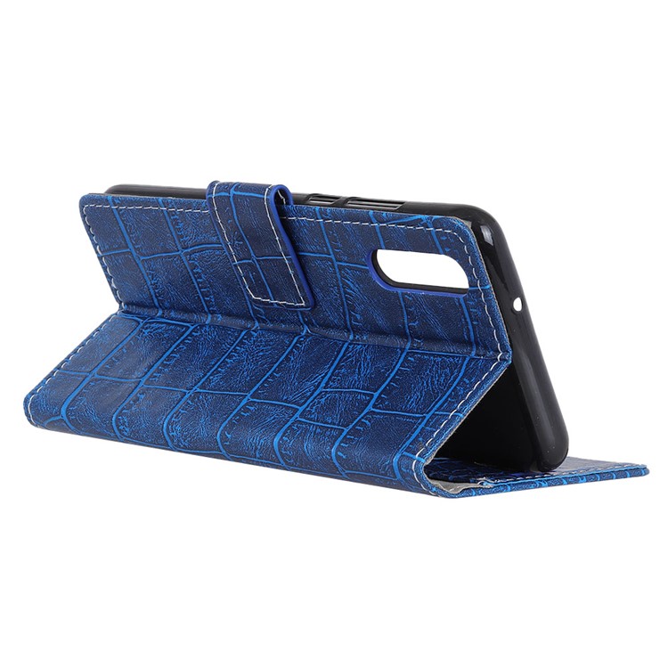 Vintage Crocodile Texture PU Leather Protection Mobile Case Cover with Card Holder for Huawei P20 Pro - Blue-4