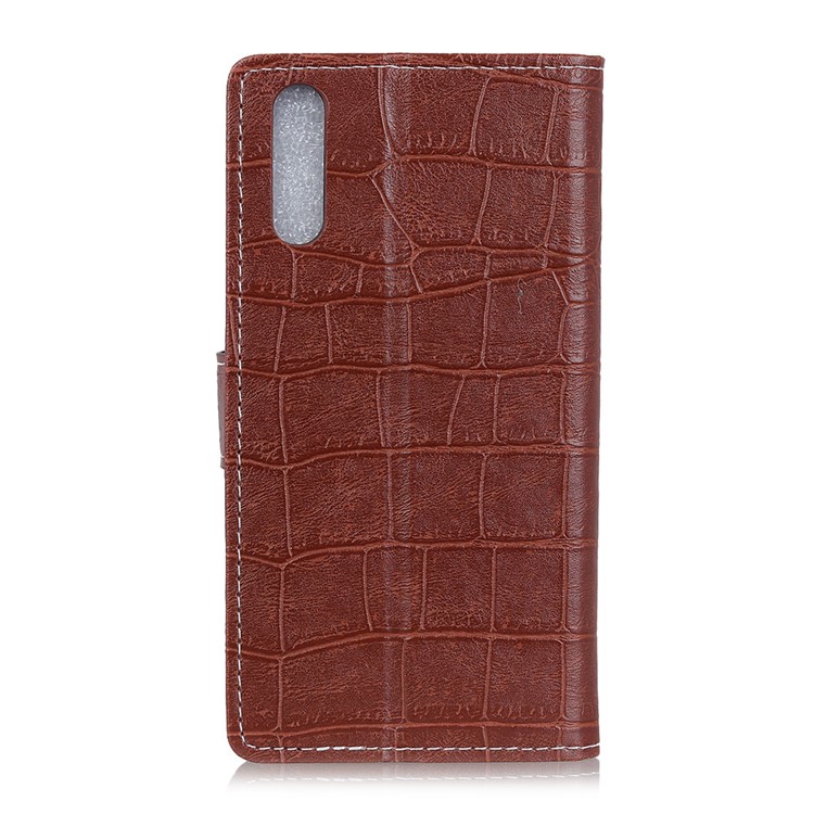 Vintage Crocodile Texture PU Leather Protection Cellphone Case with Card Holder for Huawei P20 Pro - Brown-2