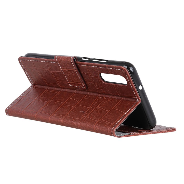Vintage Crocodile Texture PU Leather Protection Cellphone Case with Card Holder for Huawei P20 Pro - Brown-4