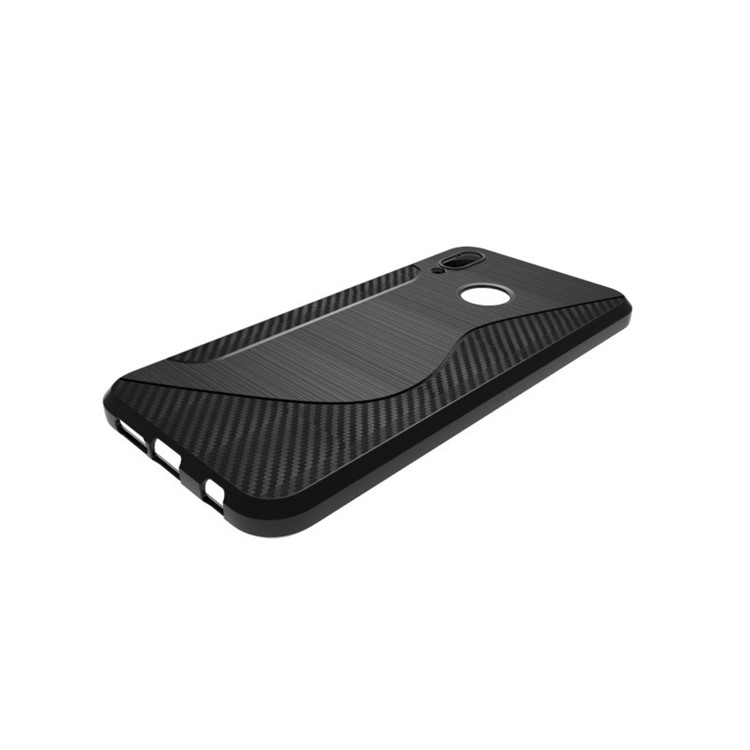 100Pcs/Set Carbon Fiber Brushed S Shape TPU Case for Huawei P20 Lite/Nova 3e - Black-2