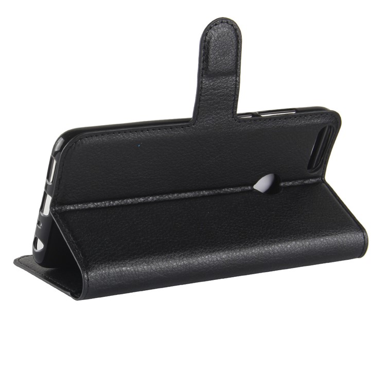 100Pcs/Set Litchi Texture Flip Leather Wallet Stand Case for Huawei P Smart / Enjoy 7S - Black-5