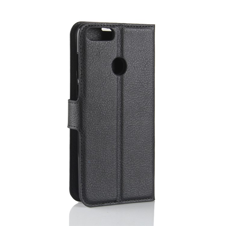 100Pcs/Set Litchi Texture Flip Leather Wallet Stand Case for Huawei P Smart / Enjoy 7S - Black-6
