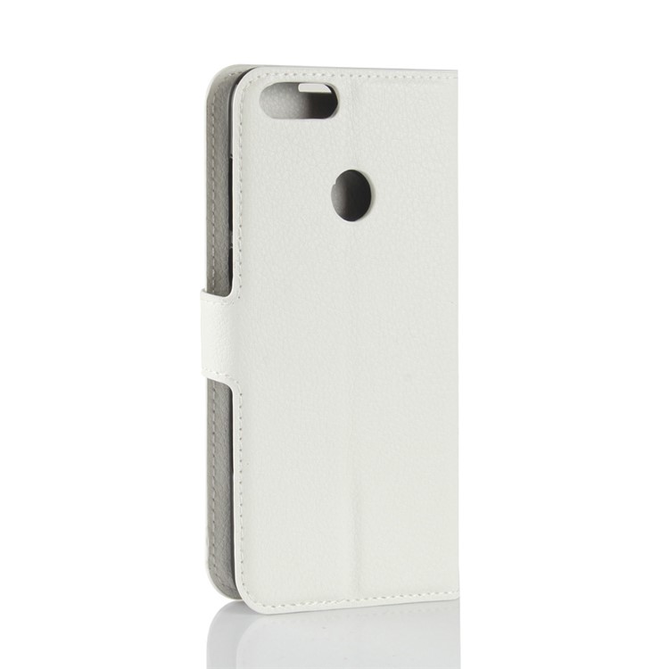 100Pcs/Set Litchi Texture Flip Leather Wallet Stand Cover for Huawei P Smart / Enjoy 7S - White-6