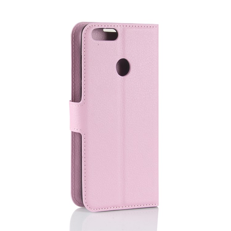 100Pcs/Set Litchi Texture Wallet Stand Leather Phone Cover for Huawei P Smart / Enjoy 7S - Pink-6