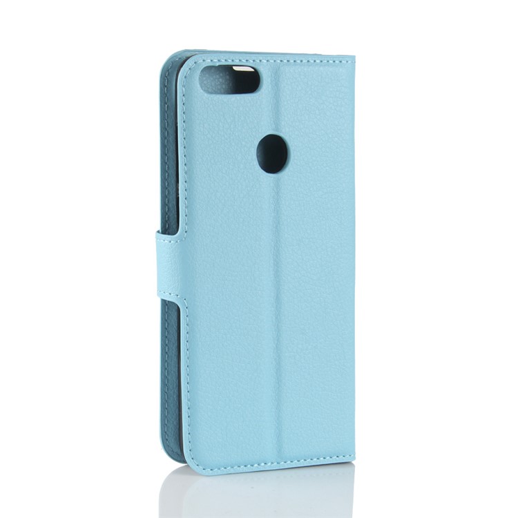 100Pcs/Set Litchi Texture Flip Leather Wallet Stand Mobile Casing for Huawei P Smart / Enjoy 7S - Blue-6
