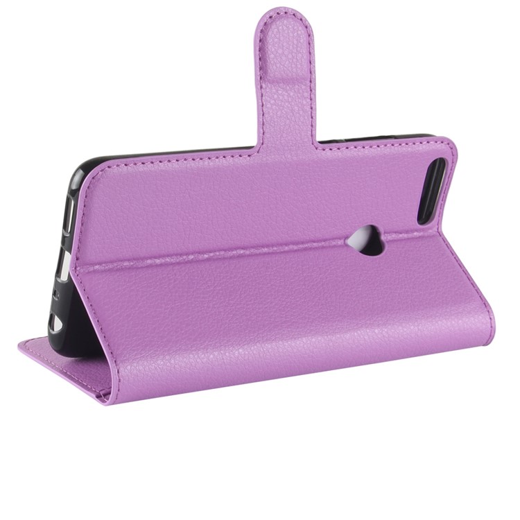 100Pcs/Set Litchi Texture PU Leather Wallet Case Accessory for Huawei P Smart / Enjoy 7S - Purple-5