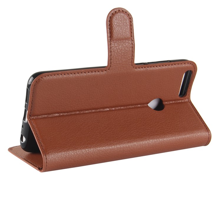 100Pcs/Set Litchi Texture Flip Leather Wallet Protector Cover for Huawei P Smart / Enjoy 7S - Brown-5