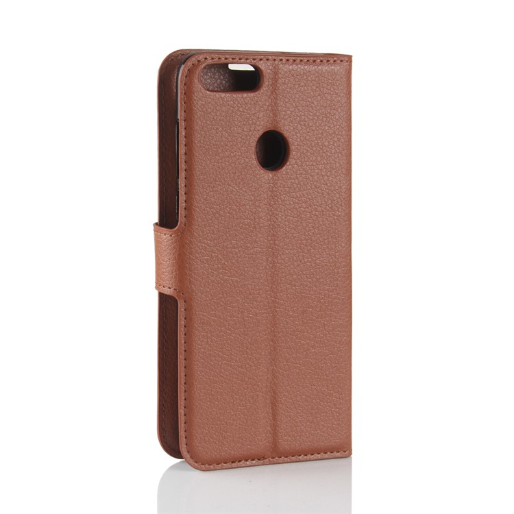 100Pcs/Set Litchi Texture Flip Leather Wallet Protector Cover for Huawei P Smart / Enjoy 7S - Brown-6