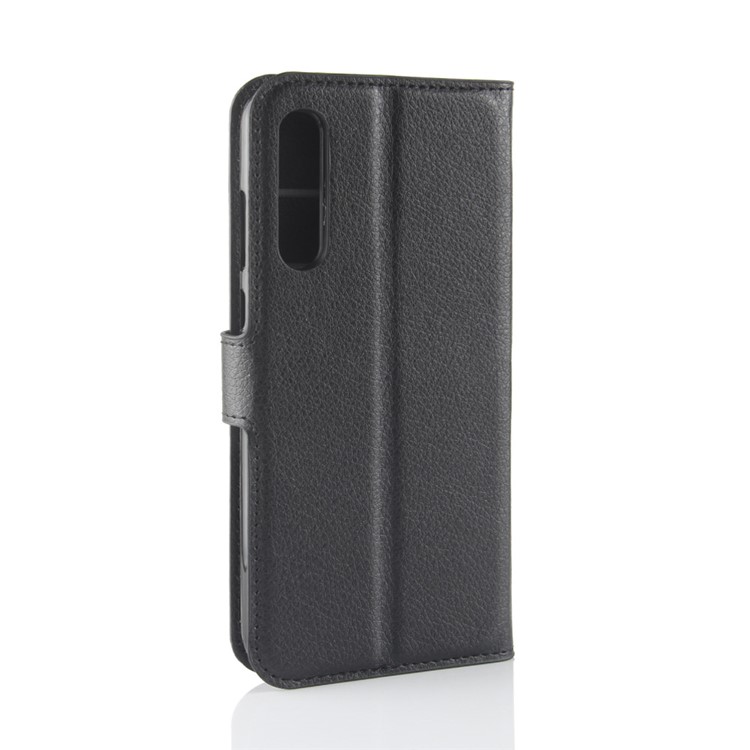 100Pcs/Set Litchi Grain Wallet Stand Leather Case for Huawei P20 Pro - Black-6