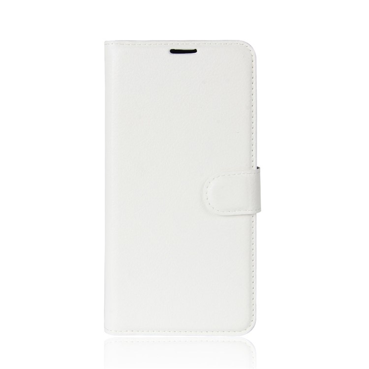 100Pcs/Set Litchi Grain Wallet Stand Leather Cover for Huawei P20 Pro - White-4