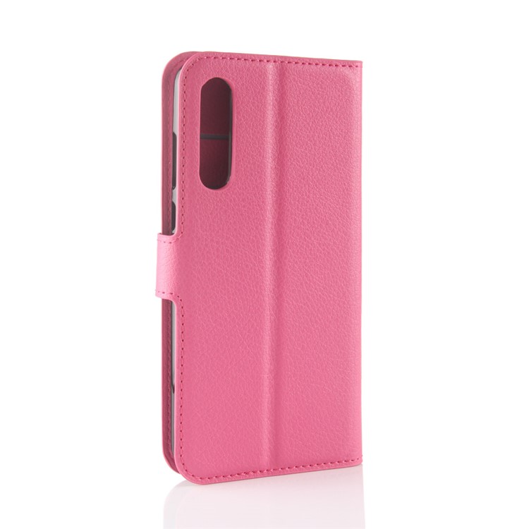 100Pcs/Set Litchi Grain Wallet Stand Leather Phone Case for Huawei P20 Pro - Rose-6
