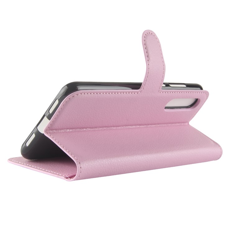 100Pcs/Set Litchi Grain Wallet Stand Leather Phone Cover for Huawei P20 Pro - Pink-5