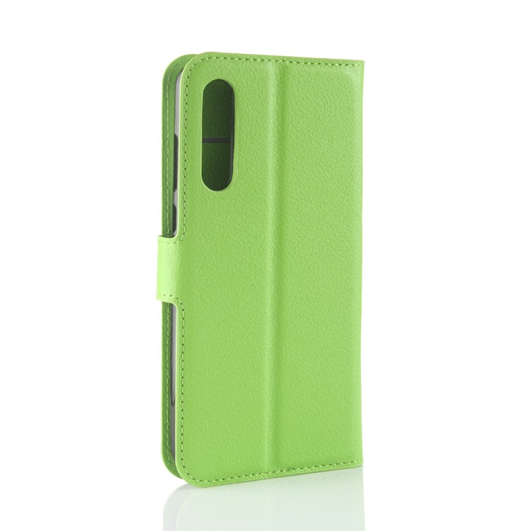 100Pcs/Set Litchi Grain Wallet Stand Leather Phone Shell for Huawei P20 Pro - Green-6