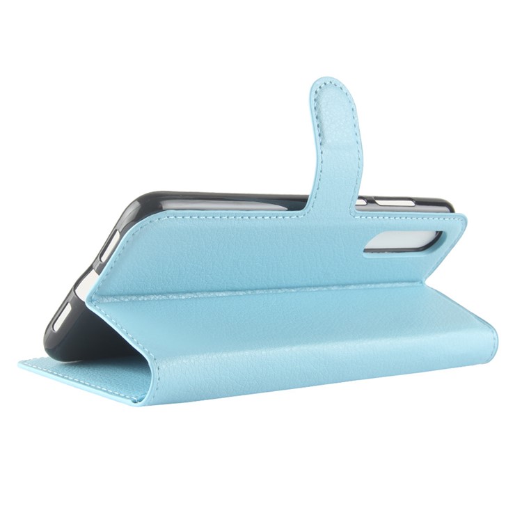 100Pcs/Set Litchi Grain Wallet Stand Leather Mobile Casing for Huawei P20 Pro - Blue-5