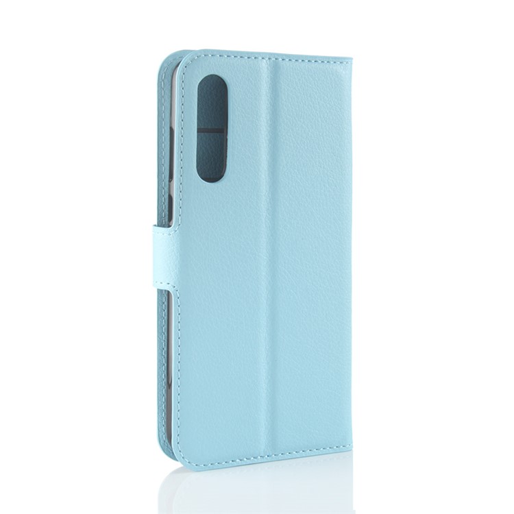 100Pcs/Set Litchi Grain Wallet Stand Leather Mobile Casing for Huawei P20 Pro - Blue-6