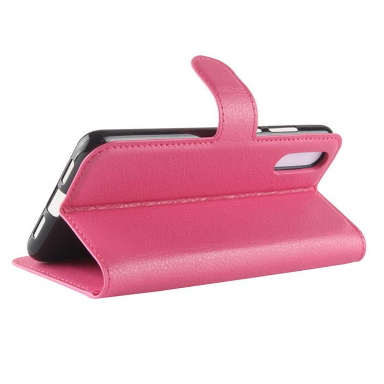 100Pcs/Set Litchi Texture Wallet Stand Leather Phone Case for Huawei P20 - Rose-5