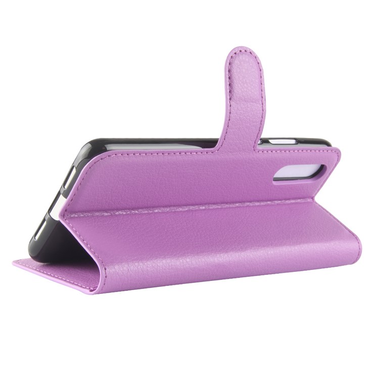 100Pcs/Set Litchi Texture Wallet Stand Leather Mobile Cover for Huawei P20 - Purple-5