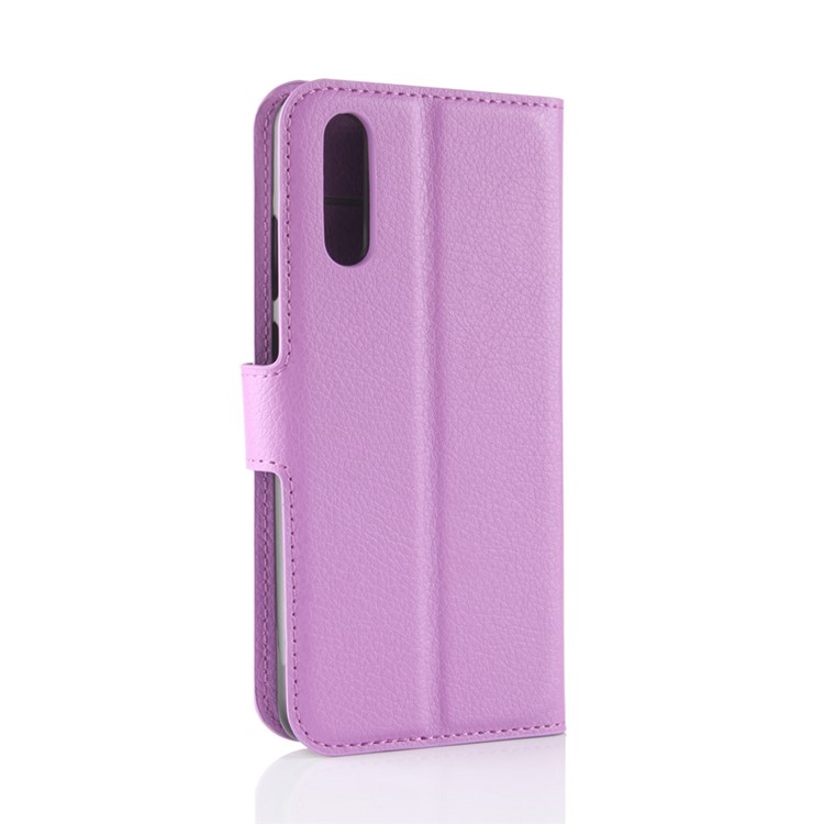 100Pcs/Set Litchi Texture Wallet Stand Leather Mobile Cover for Huawei P20 - Purple-6