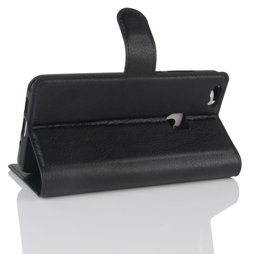 Litchi Texture Wallet Stand PU Leather Case for Huawei P10 Lite - Black-6