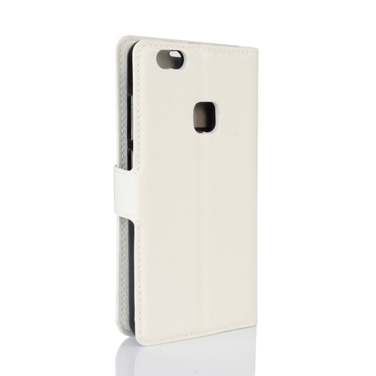 100Pcs/Set Litchi Texture Wallet Stand PU Leather Cover for Huawei P10 Lite - White-6