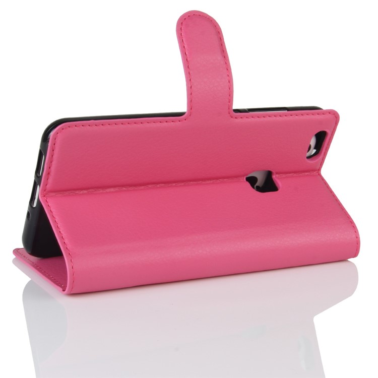 100Pcs/Set Litchi Texture Wallet Stand PU Leather Mobile Casing for Huawei P10 Lite - Rose-5