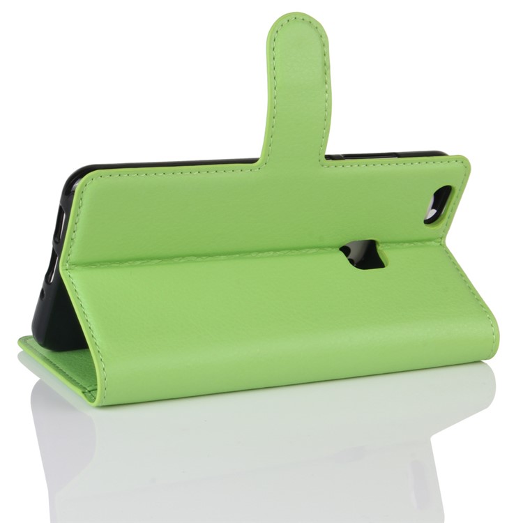 100Pcs/Set Litchi Texture Wallet Stand PU Leather Cellphone Cover Case for Huawei P10 Lite - Green-5