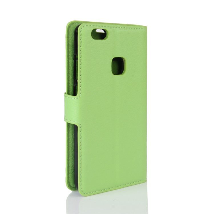 100Pcs/Set Litchi Texture Wallet Stand PU Leather Cellphone Cover Case for Huawei P10 Lite - Green-6