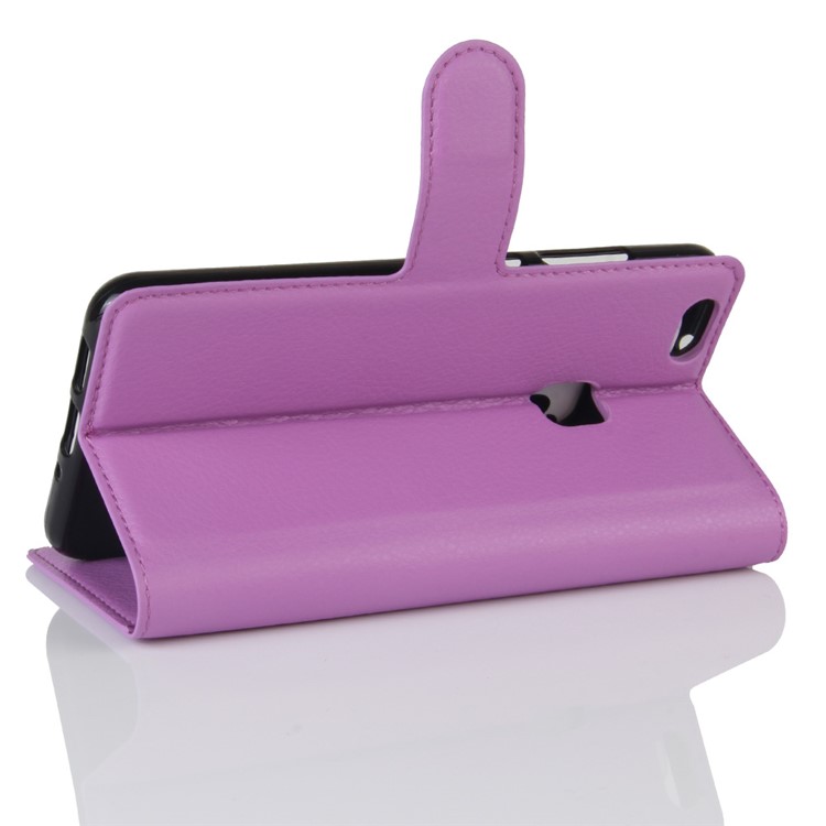 100Pcs/Set Litchi Texture Wallet Stand PU Leather Mobile Phone Cover for Huawei P10 Lite - Purple-5