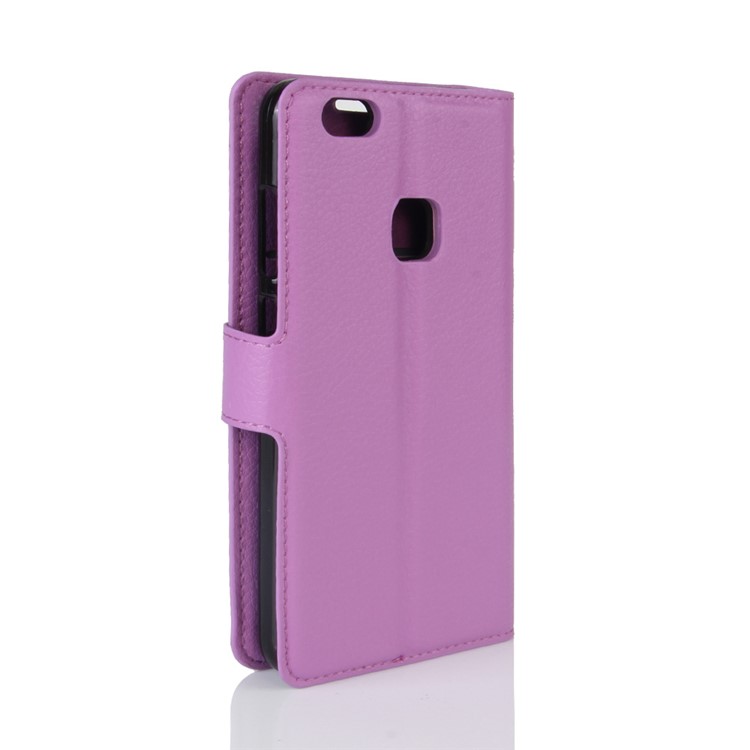 100Pcs/Set Litchi Texture Wallet Stand PU Leather Mobile Phone Cover for Huawei P10 Lite - Purple-6