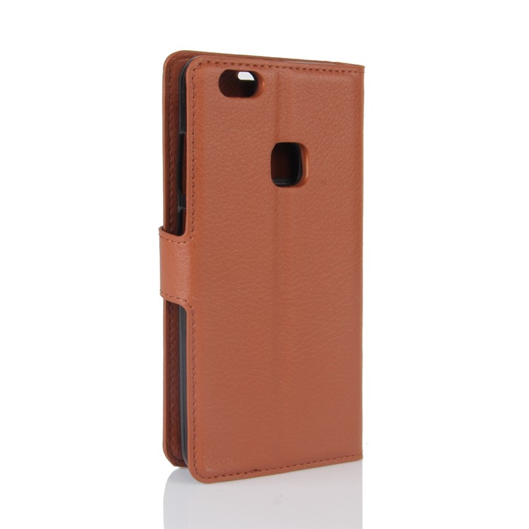 100Pcs/Set Litchi Texture Wallet Stand PU Leather Protector Case Cover for Huawei P10 Lite - Brown-6