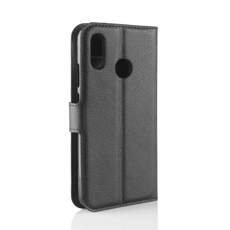 100Pcs/Set Litchi Texture Wallet Stand Leather Case for Huawei P20 Lite / Nova 3e - Black-6