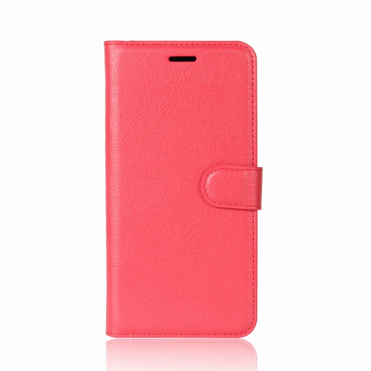 100Pcs/Set Litchi Texture Wallet Stand Leather Shell for Huawei P20 Lite / Nova 3e - Red-2