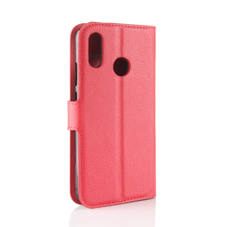 100Pcs/Set Litchi Texture Wallet Stand Leather Shell for Huawei P20 Lite / Nova 3e - Red-6