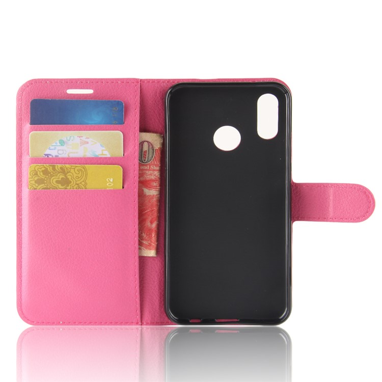 100Pcs/Set Litchi Texture Wallet Leather Mobile Case for Huawei P20 Lite / Nova 3e - Rose-3