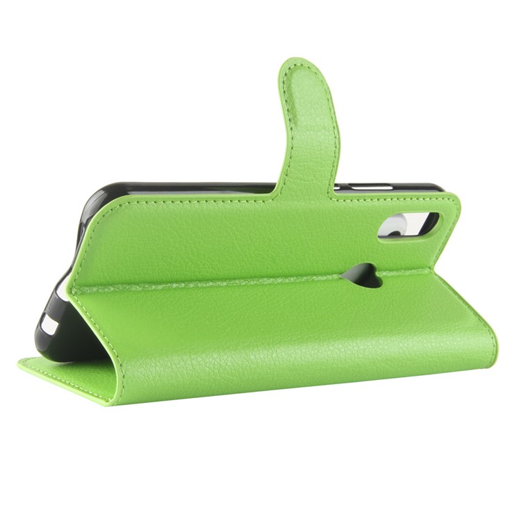 100Pcs/Set Litchi Texture Wallet Stand Leather Shell for Huawei P20 Lite / Nova 3e - Green-5