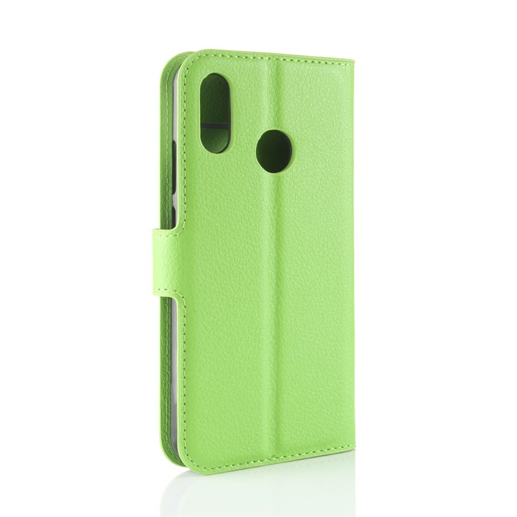 100Pcs/Set Litchi Texture Wallet Stand Leather Shell for Huawei P20 Lite / Nova 3e - Green-6