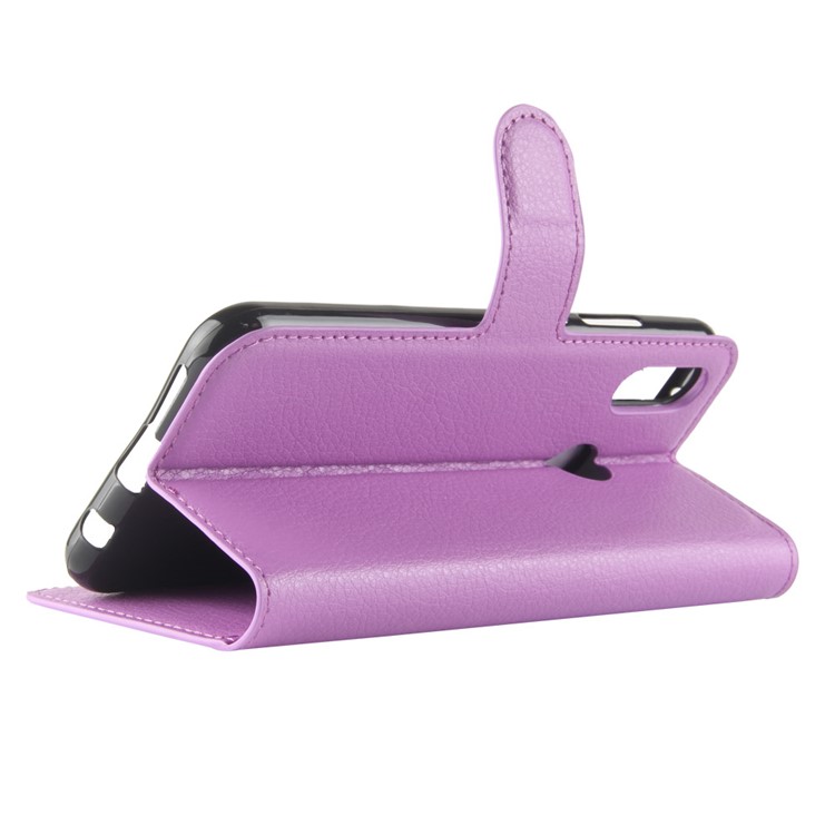 100Pcs/Set Litchi Texture Wallet Stand Leather Protective Cover for Huawei P20 Lite / Nova 3e - Purple-5