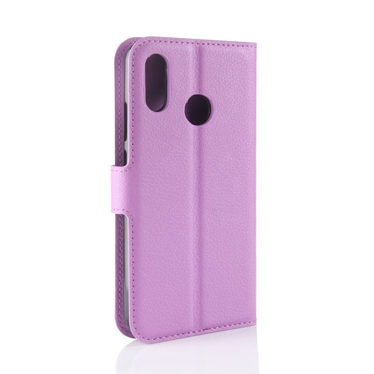 100Pcs/Set Litchi Texture Wallet Stand Leather Protective Cover for Huawei P20 Lite / Nova 3e - Purple-6