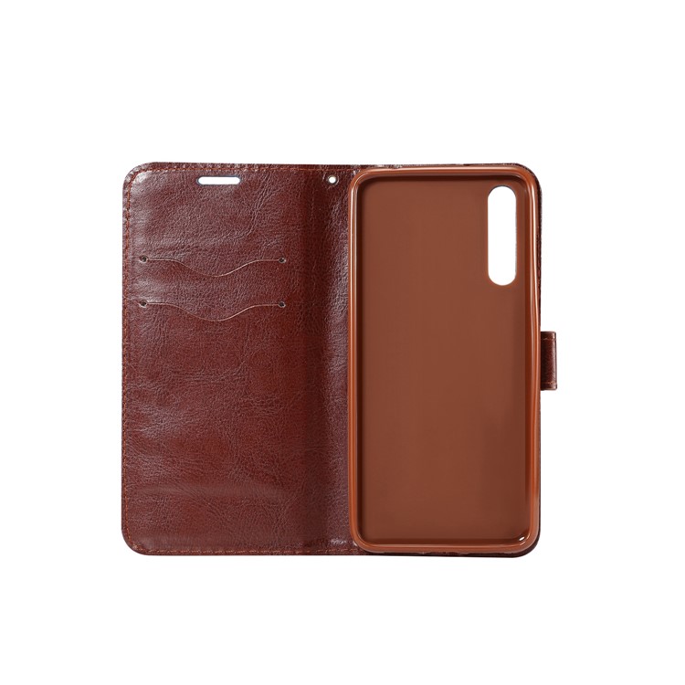 Jeans Cloth Card Holder Stand Leather Case for Huawei P20 - Black Blue-4