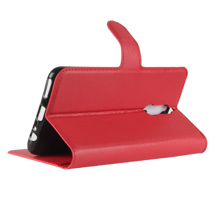 100Pcs/Set Litchi Texture Wallet Stand Leather Shell for Huawei Mate 10 Lite / nova 2i / Maimang 6 / Honor 9i (India) - Red-5