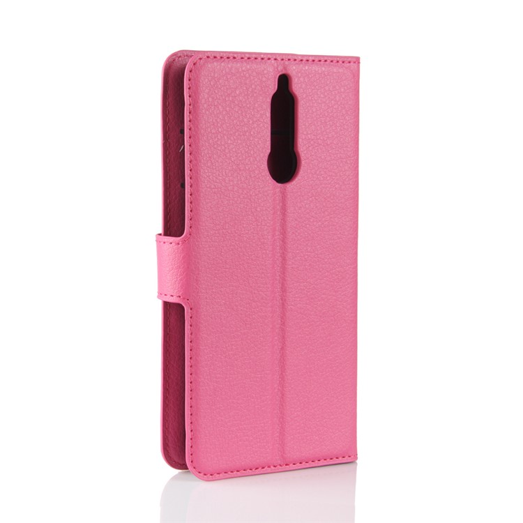 100Pcs/Set Litchi Texture Wallet Stand Leather Phone Case for Huawei Mate 10 Lite / nova 2i / Maimang 6 / Honor 9i (India) - Rose-6