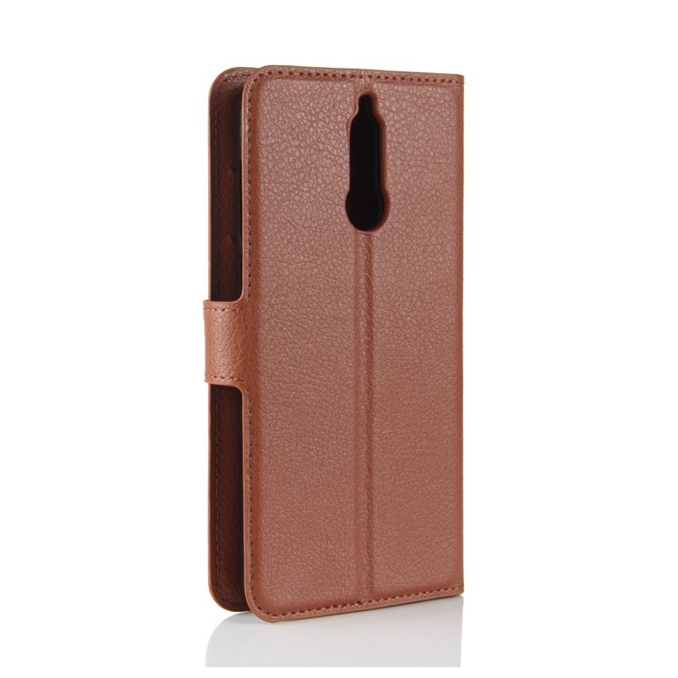 100Pcs/Set Litchi Texture Wallet Leather Protective Shell for Huawei Mate 10 Lite / nova 2i / Maimang 6 / Honor 9i (India) - Brown-6
