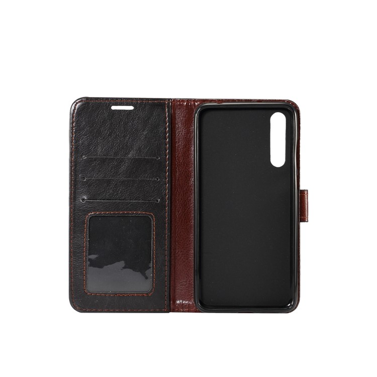 Crazy Horse PU Leather Stand Wallet Phone Case for Huawei P20 - Black-4