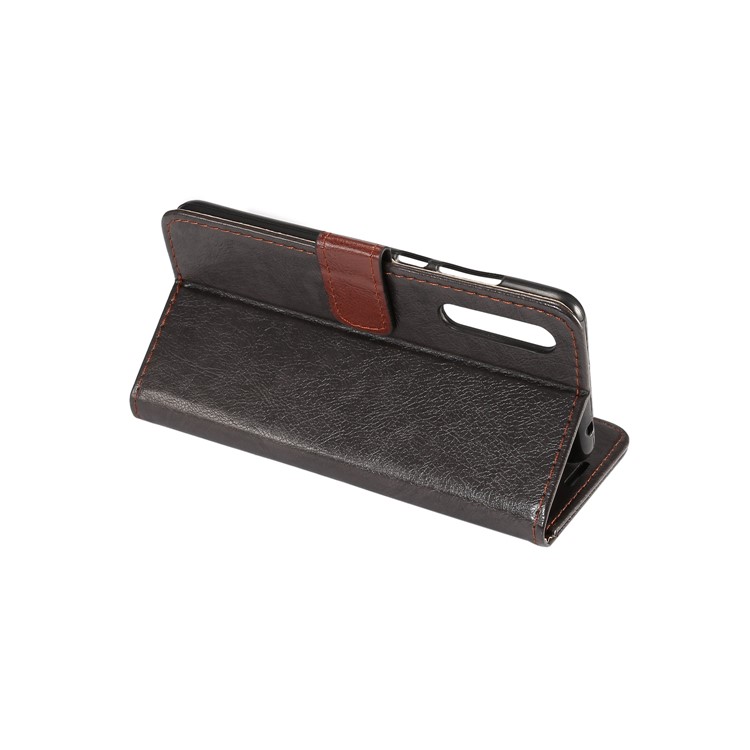 Crazy Horse PU Leather Stand Wallet Phone Case for Huawei P20 - Black-5
