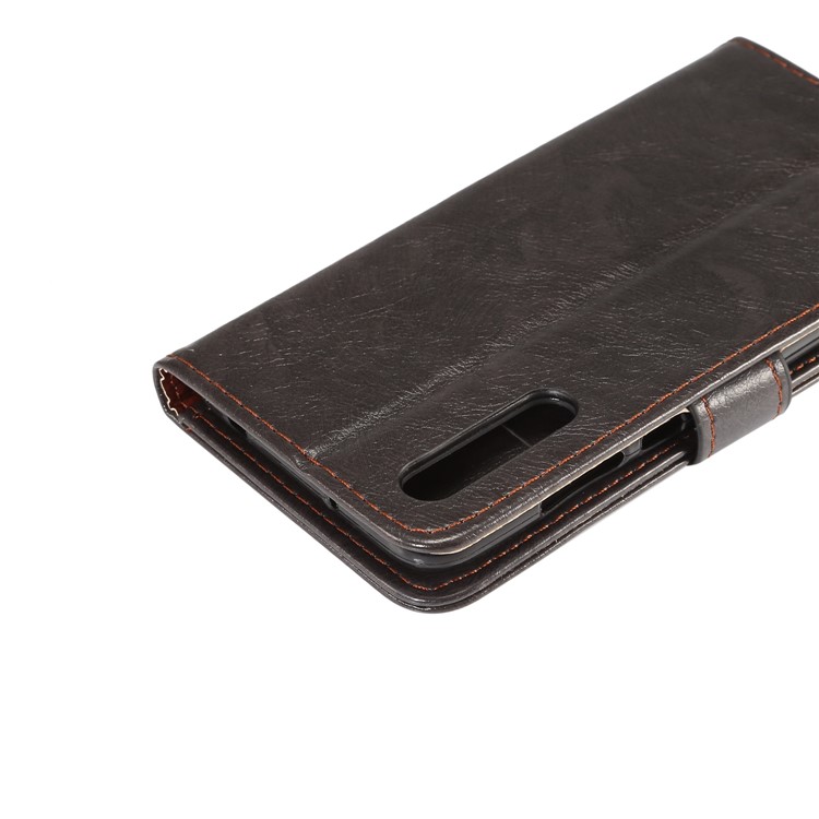 Crazy Horse PU Leather Stand Wallet Phone Case for Huawei P20 - Black-7