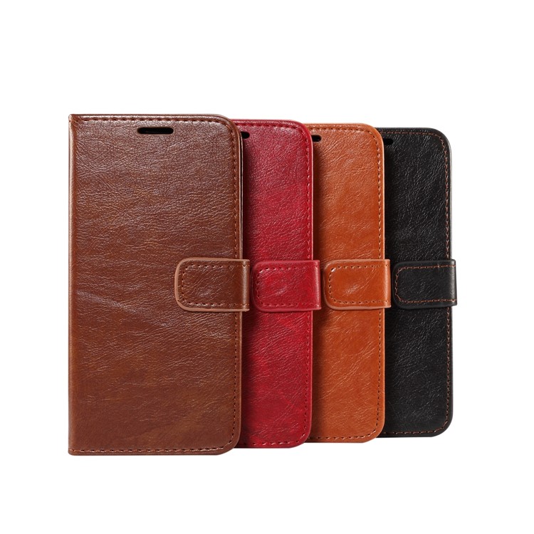 Crazy Horse PU Leather Stand Wallet Phone Case for Huawei P20 - Black-8