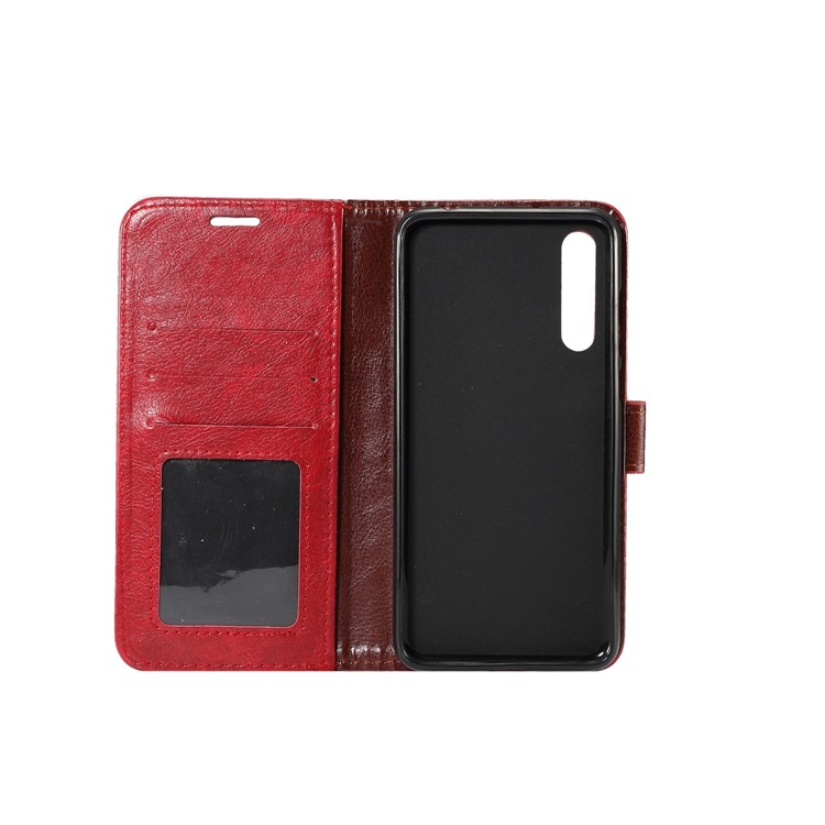 Crazy Horse PU Leather Stand Wallet Cell Phone Cover for Huawei P20 - Red-4