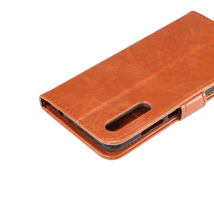 Crazy Horse PU Leather Stand Wallet Phone Shell for Huawei P20 - Brown-8
