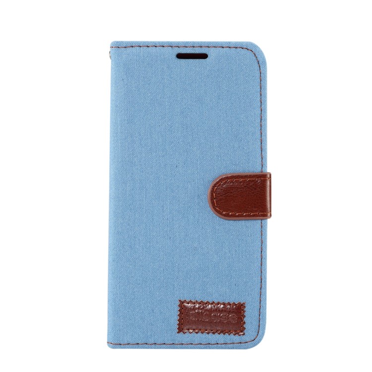 Jeans Cloth Card Holder Stand Leather Phone Casing for Huawei P20 Pro - Baby Blue-2