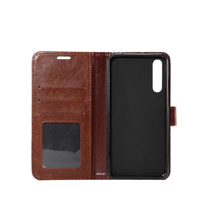 Crazy Horse PU Leather Stand Wallet Cell Phone Casing for Huawei P20 Pro - Coffee-4